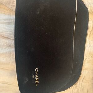 CHANEL Black Velvet Makeup Bag